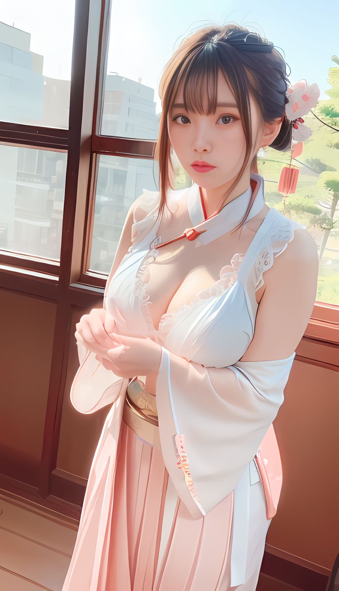 Nyadepon's tweet photo. 試著弄出漢服，但變成奇怪的衣服了🤣
#stablediffusion #ChilloutMix #AIart #hanfu https://t.co/1mzSPGaDgJ