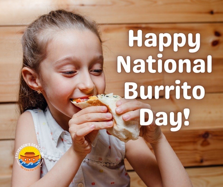 sdentalark's tweet photo. Happy National Burrito Day! Does your child love burritos? Try including tooth-healthy ingredients in your burrito, like avocado and calcium-rich cheese. Whatever you're munchin' on today, don't forget to brush and floss! https://t.co/pHjBp7nDhh