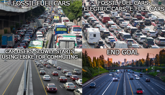 Rectrixio's tweet photo. Adding more cars is not the solution to traffic congestion: 
#ebike #TrafficUpdate #Ebikecommuting https://t.co/1oErsEs2Hm