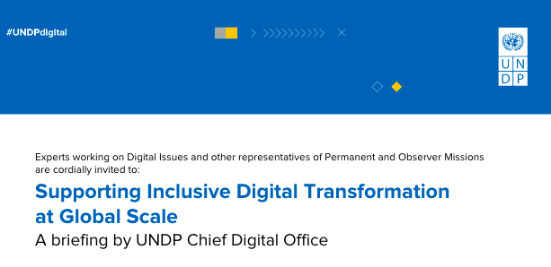 📢 Missions to the @UN are invited to a special event on Inclusive Digital Transformation on Wednesday 12 April!

Join us for a briefing on #DigitalUNDP - to hear how @UNDP is supporting 100+ countries in their #DigitalTransformation journeys.

RSVP: go.undp.org/xdxz