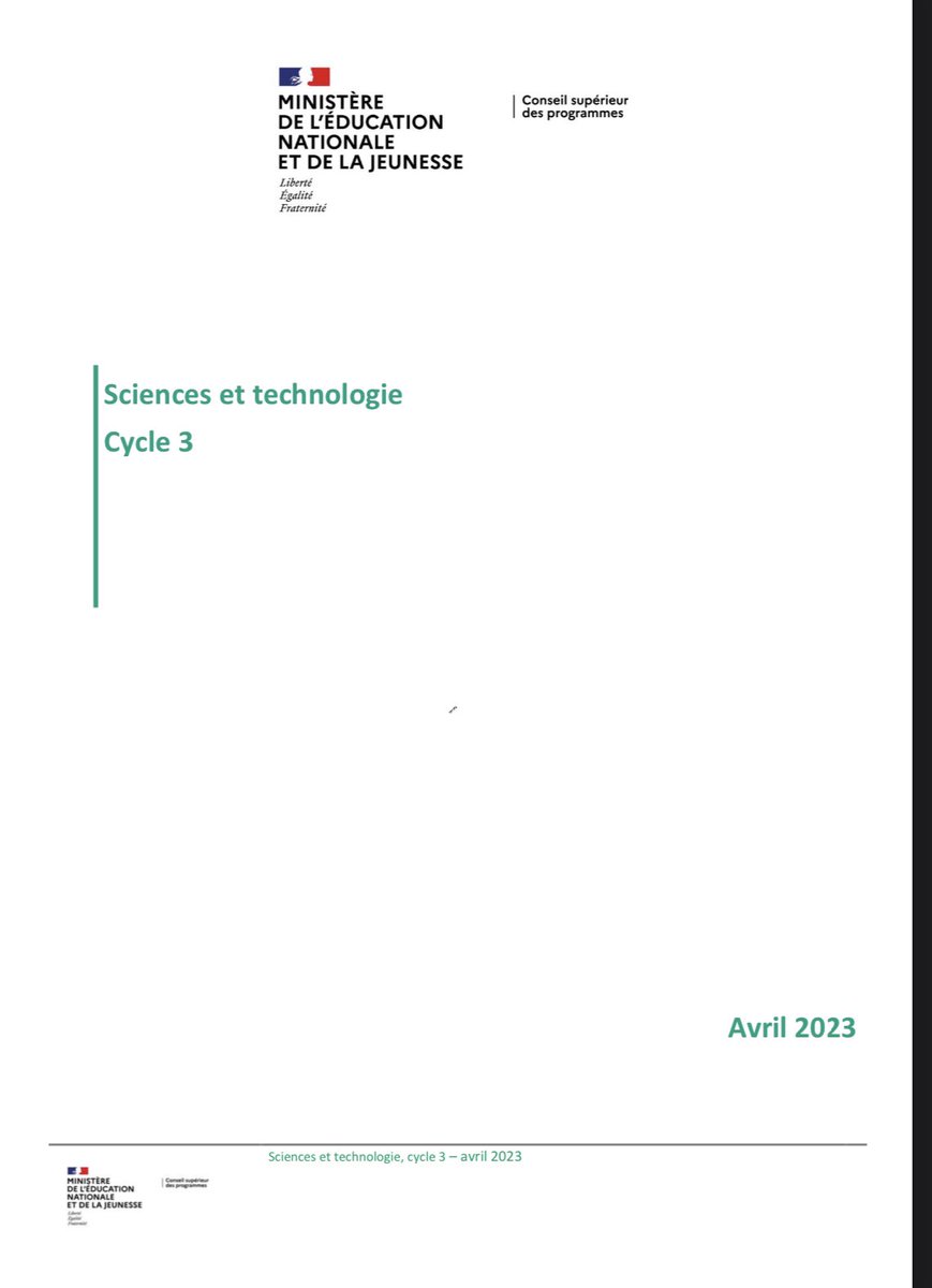 📢🆕 Suite à la suppression de l’enseignement de technologie en 6e,  les nouveaux programmes de cycle 3 en sciences et technologie ont été publiés par le CSP : education.gouv.fr/le-conseil-sup…