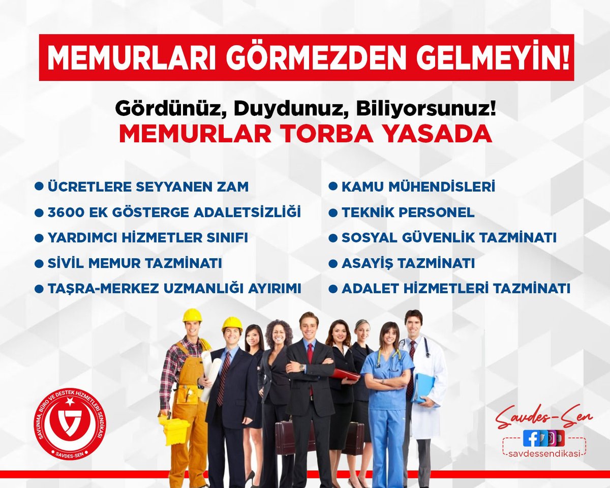 MEMUR TALEPLERİ KARŞILANMALIDIR…   #YardımcıHizmetlerSınıfıKaldırılsın #MemuraSeyyanenZam #3600ekGöstergedeAdalet #SGKpersoneliHakkınıİstiyor #SivilMemurTazminatınıİstiyoruz #AsayişTazminatınıİstiyor #KamuMühendisiTorbada #MerkezTaşraAyrımaSon