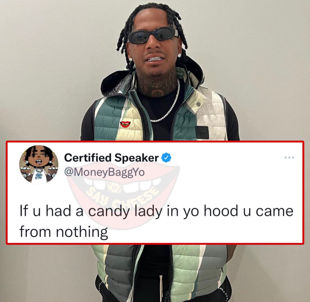 SaycheeseDGTL's tweet photo. Moneybagg Yo says that if you had a candy lady in your neighborhood you "came from nothing” https://t.co/VVFpXEfMJc