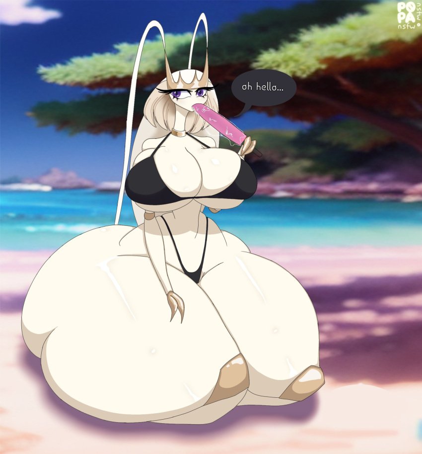 *You walk in the beach lonely and you start looking at one big and sexy pokémon that is front of you*

Pheromosa: Hmp? What are you looking at? Did you see something you like on me?