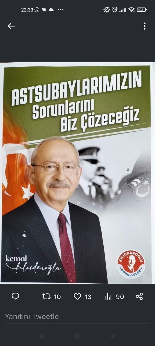 #AstsubaylarHuzursuz Tazminat artık Astsubayların sorunu değildir. Artık bize yıllardır söz verip tutmayanların problemidir. Sorunlarımıza duyarsız kalmayan sayın @kilicdarogluk na teşekkürler.