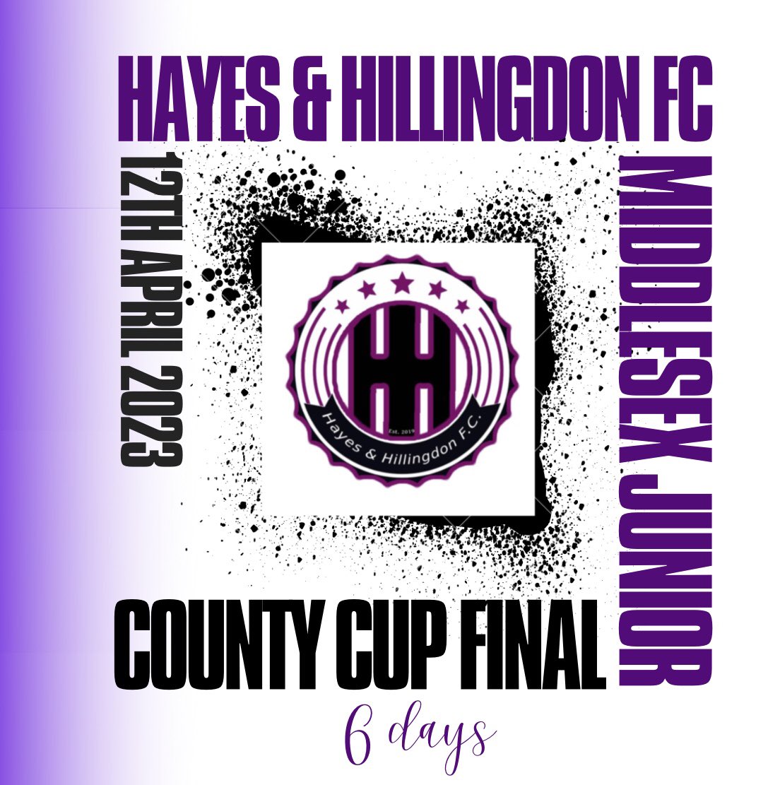 12.04.23 👊🏼⚽️🎟️🏆

@swirles_barbers @Southbournees @RichingsSports 

#HHFC #morethanafootballclub #hayesandhillingdonfc #countycupfinal #middlesexjuniorcup #12thapril #2023 #final #middxfa 

💜🖤