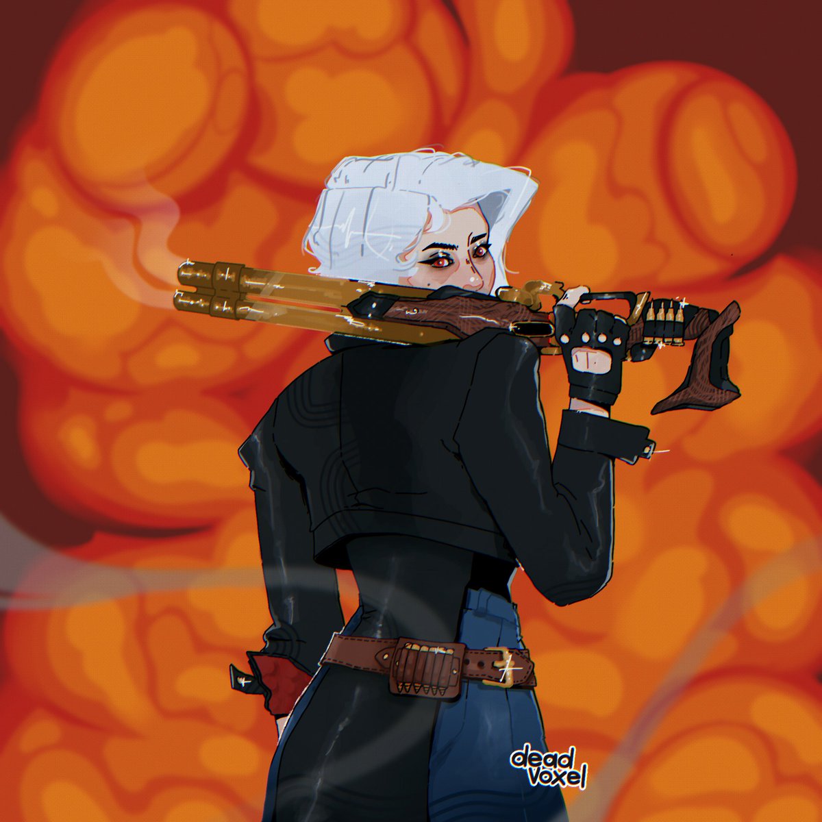 voxelisdead's tweet photo. Elizabeth Caledonia "Calamity" Ashe👹 #ow #OWL2023 #2023FanArtGallery https://t.co/eIhu6Nykeo