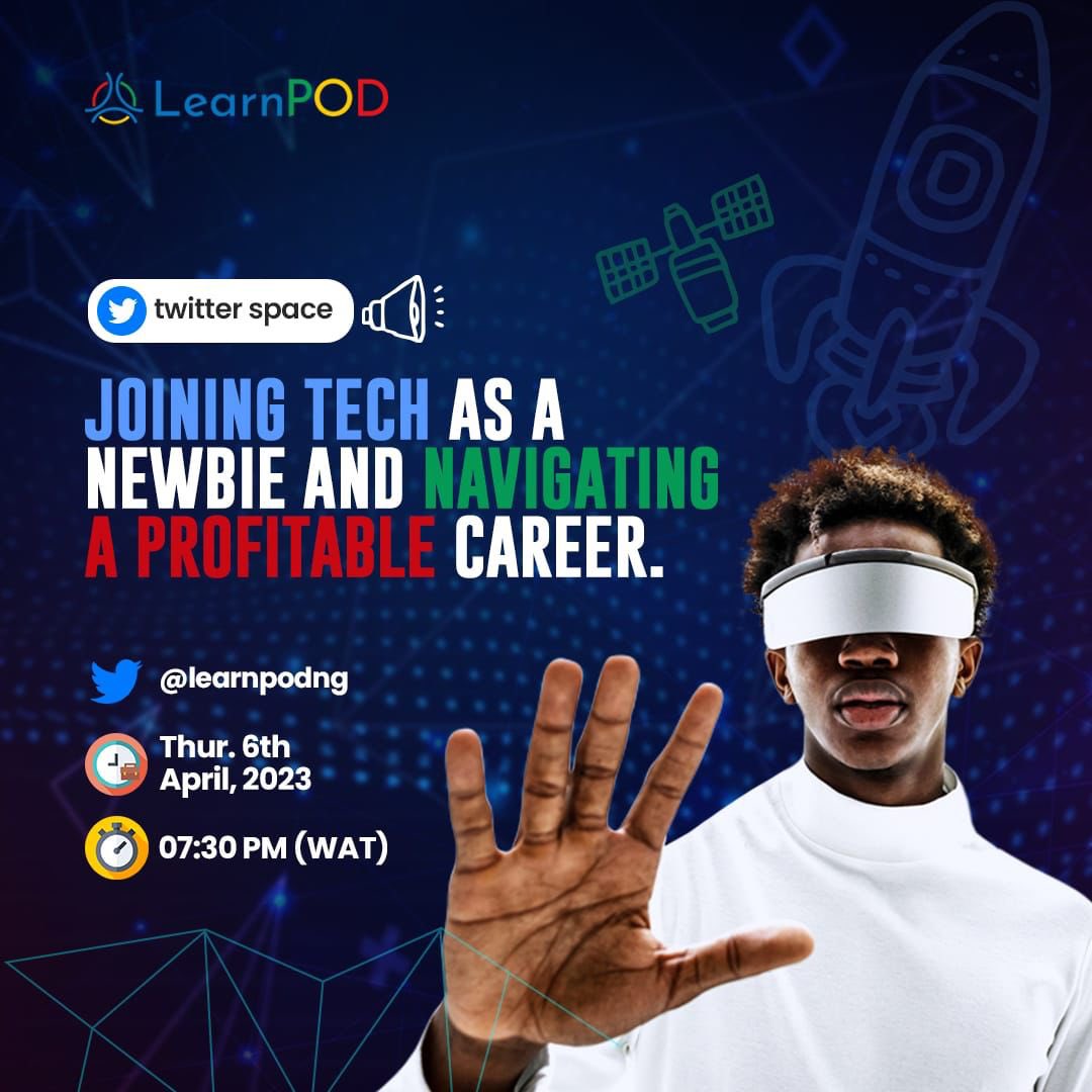 OloladeAngel's tweet photo. Joining Tech as a newbie and navigating a profitable career? Then the  #LearnPOD space is where you should be

@learnpodng really did an amazing one with this🔥 https://t.co/ErCZZTwh8x
