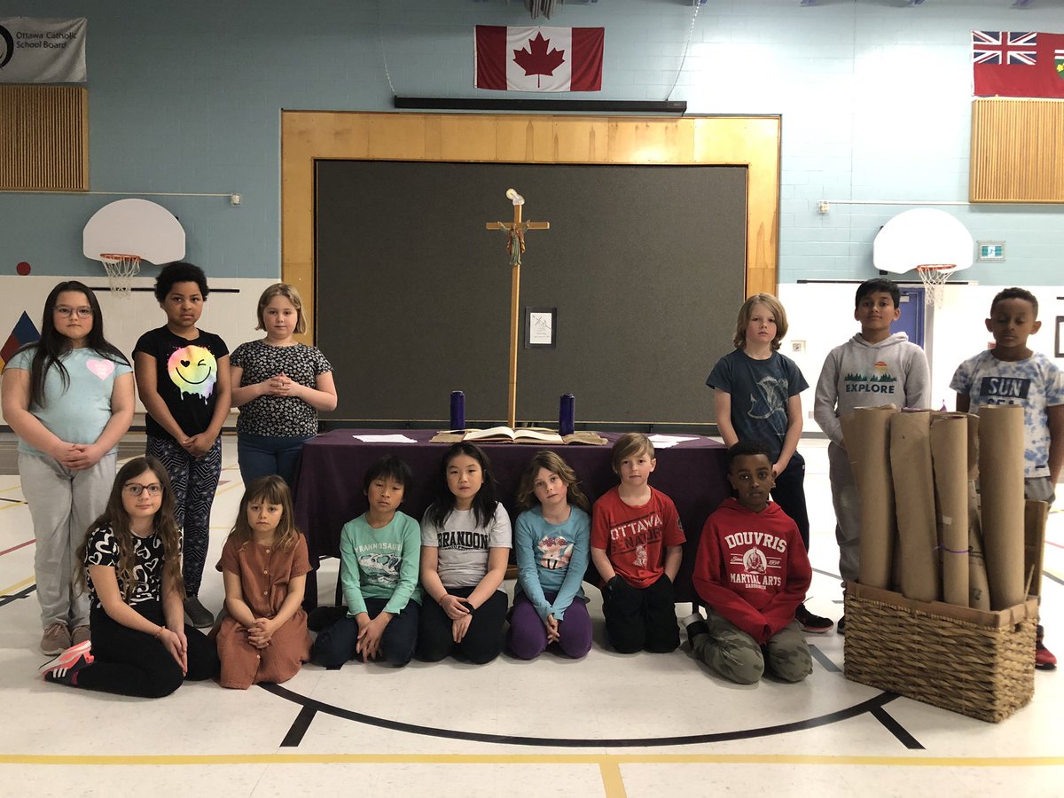Our Gr3 #StationsOfTheCross readers did a beautiful job leading us through this important walk on #HolyThursday. We are #BlessedAndGrateful to be able to gather as a #community today @StLukeNepean in the @OttCatholicSB . @ocsbRE @Angelo_Bruno2 @horwood_katie @MmeKNT #ocsbLent