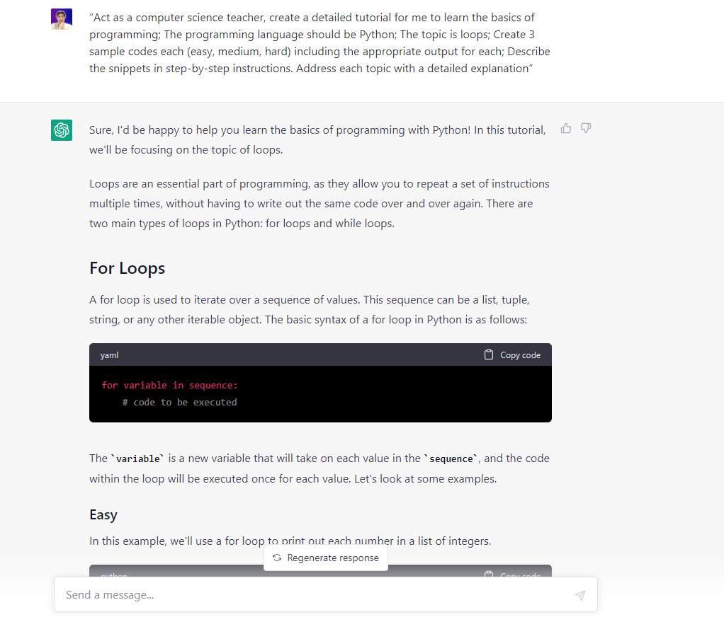 ginozambe's tweet image. Been using THIS PROMPT to get to grips with #pythonscripting again.
Why? To start building some AI-based web tools.
I guess If you provide #chatgpt with:
- A role
- A detailed brief
- And ask for a step-by-step explanation.
It should spit out something useful...😅