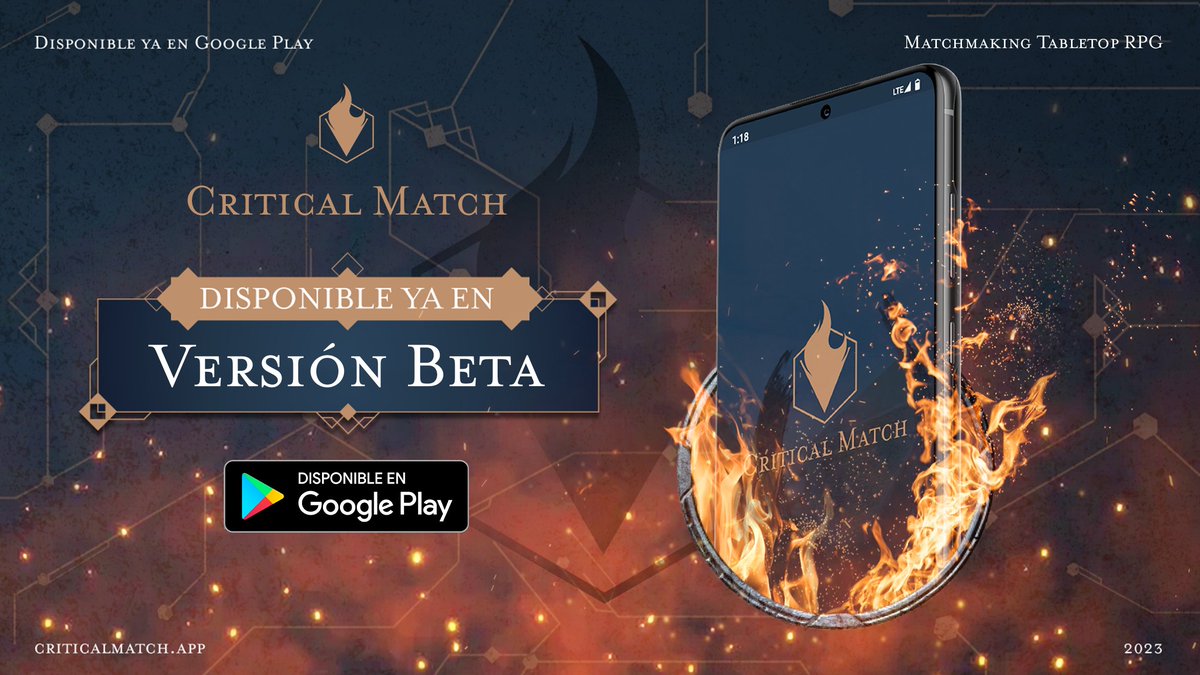 criticalmatchES's tweet photo. 🤩 ¡Ya tienes la versión Beta de Critical Match!

No dudes y empieza a jugar ahora.🚀 ¡Descárgatela para Android ya! (Próximamente en IOS)

https://t.co/nb5j6TQBno

🎉 ¡Únete ahora y sé unx de lxs promerxs en probarla! 

#rol  #juegosdemesa  #DnDMovie   #dnd5e https://t.co/ArriBwkjeg