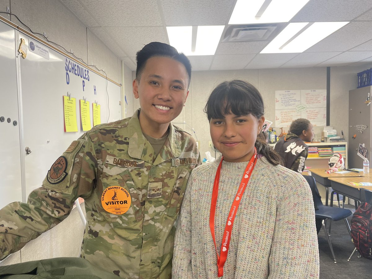 Today, my wife joined my baby sister's 5th grade class for Career Day! #NVEd @Gilbert_Academy #AirForce