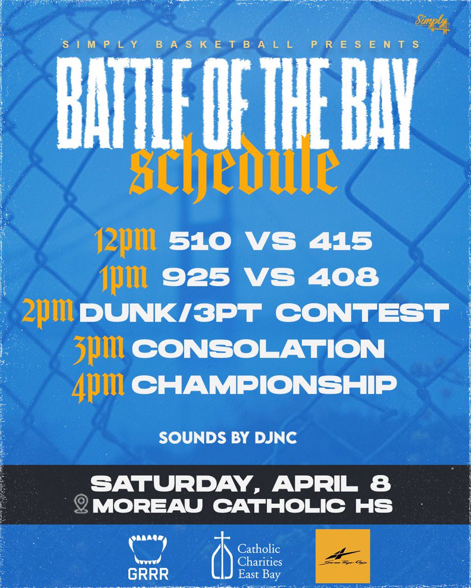 simplyy_bball's tweet photo. 🚨Battle of the Bay 🚨

925 vs 408 🔥 
 📆April 8th 
📍 Moreau Catholic  ⏰ 12pm -5pm https://t.co/NbxhyZcv2A