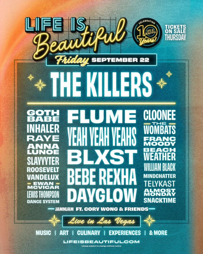life is beautiful friday lineup 2023