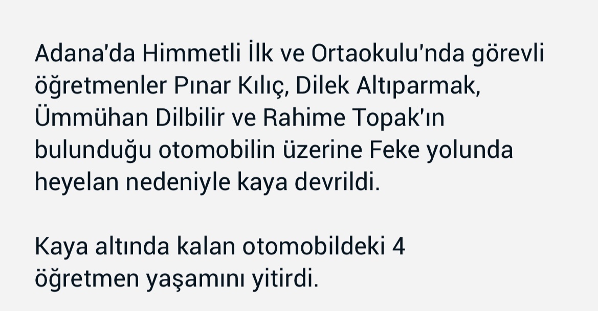 Çok üzgünüz.
#meb #kaza #ogretmen