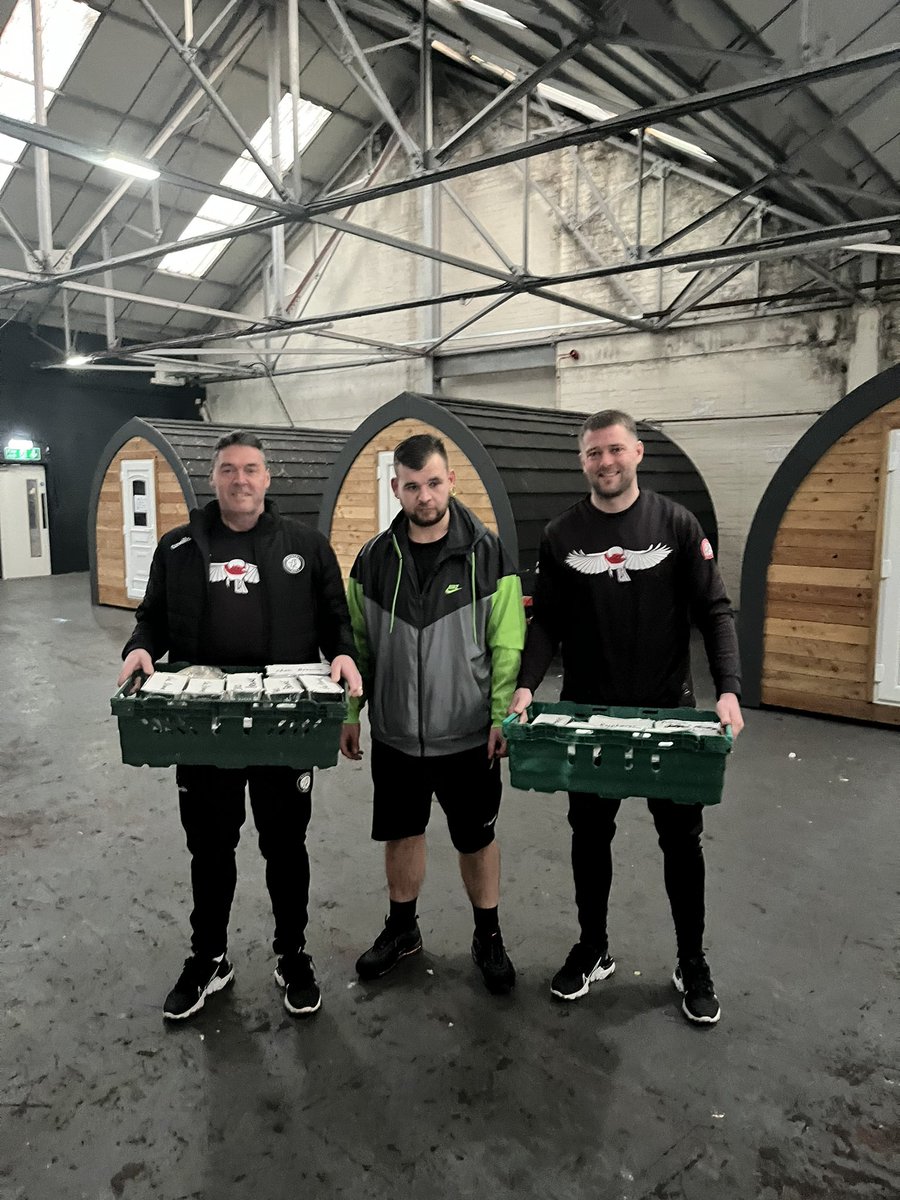 MattParsonsBCFC's tweet photo. With Good Friday football tomorrow we are up in Stoke to play @stokecity so have taken food hot from our team meal to the @MacariFDN who tonight are providing shelter for 40 people ⚽️❤️ https://t.co/nIuXRtKIxI