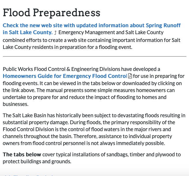 MrDroplet's tweet photo. Now's the time to get prepared! Check out the SLCo Flood Preparedness Manual at: https://t.co/rSjhb9R1iD. This is definitely an "ounce of prevention = a pound of cure" situation!
#WeAllLiveDownstream #Stormwaer #FloodPrevention #WaterPollutionPrevention #DoALittleHelpALot https://t.co/h23MzvqJwS