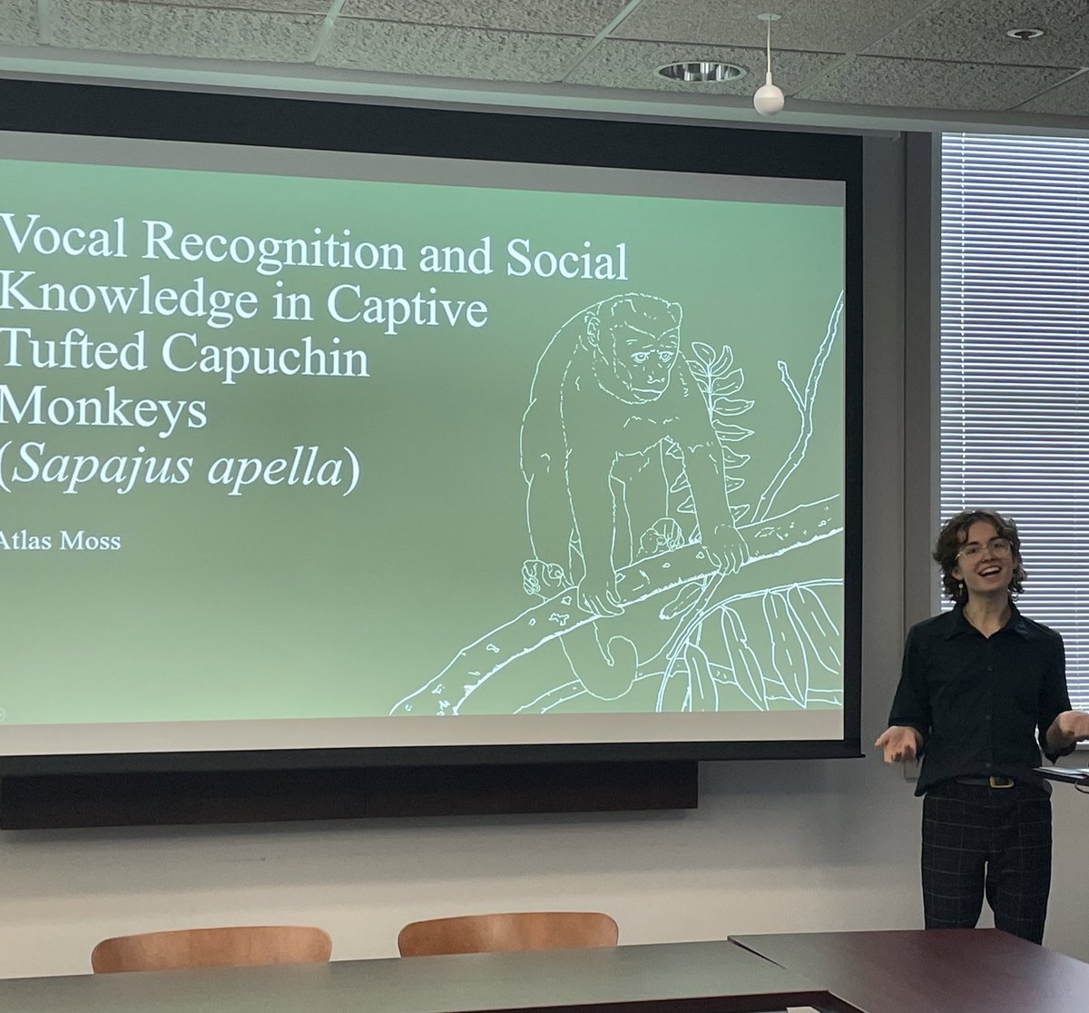 The <a href="/SocapLab/">SoCAP Lab</a> <a href="/AnthroEmory/">Anthropology at Emory University</a> has had quite the week! So proud of our amazing undergraduates🎉. Junior Elizabeth Whiteside received this years Anthro Outstanding Junior Award &amp; Senior @atlas_spencer_t was awarded highest honors for their research on🐒📢 #congrats 👏