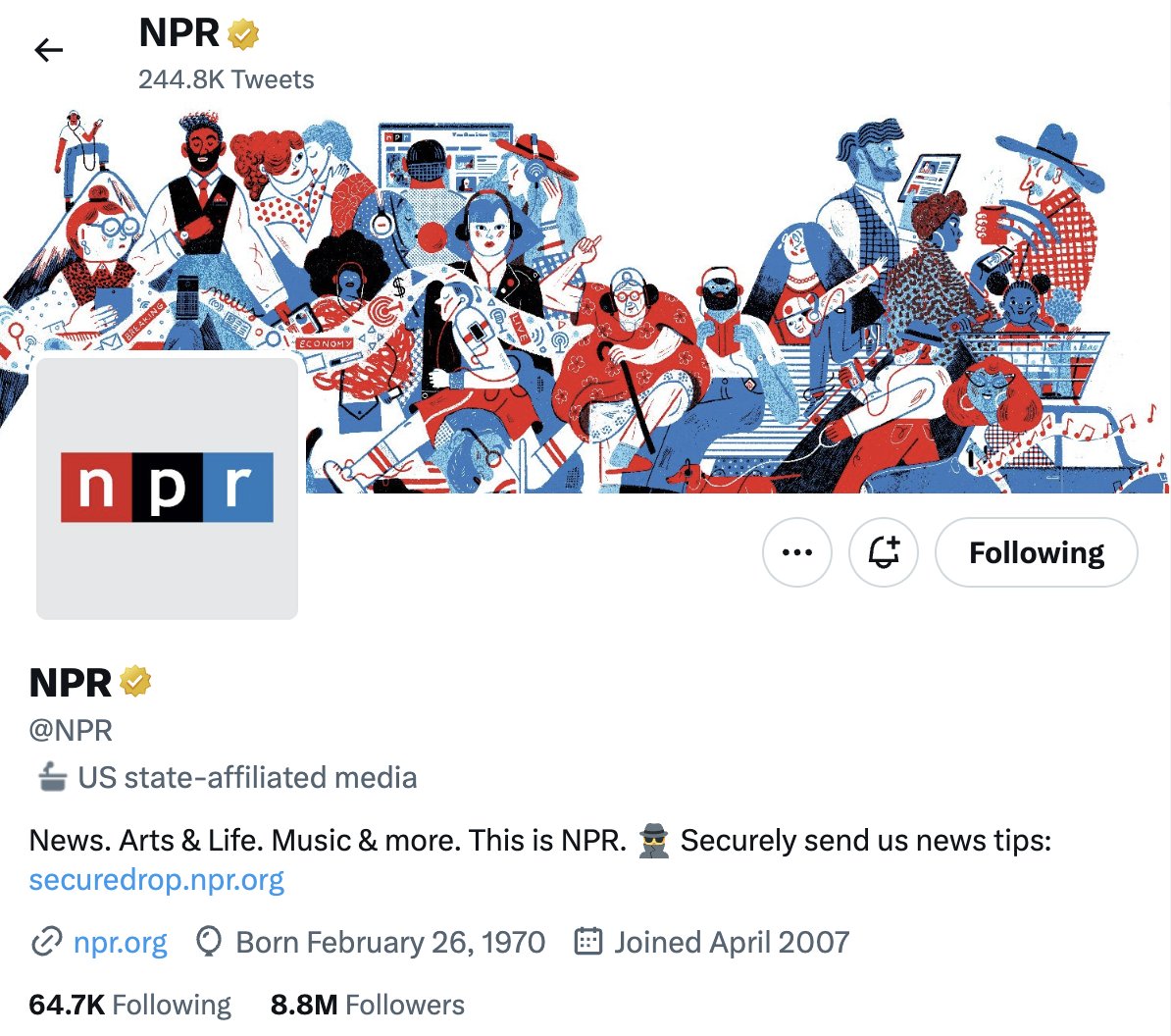 Twitter's addition of the "State-Affiliated Media" label to NPR's account is of grave concern to PMJA - and should concern anyone who believes in editorial integrity and the right to a free press. Read our full response here. pmja.org/news/pmja-npr-…