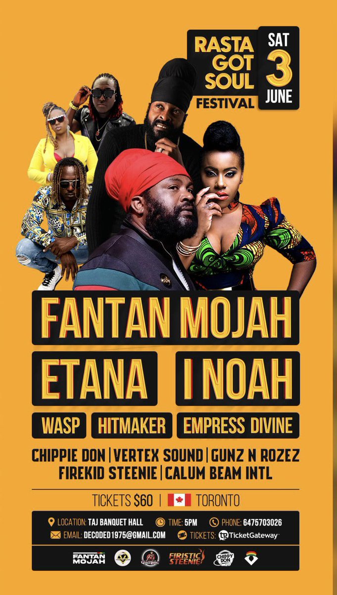 Etana will be live and direct in Toronto, Canada alongside Fantan Mojah , on June 3. Be there to see the Reggae Queen <a href="/EtanaStrongOne/">ETANA</a> @freemindmusic 🔥. <a href="/torontoreggae/">Toronto Reggae</a> <a href="/JuLionKing/">JuLion King - Canadian Reggae World</a> #Etana #Reggae