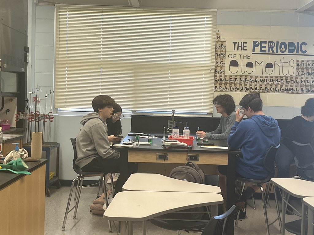 Steph_Sukow's tweet photo. Snuck into one of my favorite classrooms to learn a little about chemistry from @dmresquivel’s class!  Such a fun lab. #burningforlearning https://t.co/4bB2aBvUI6