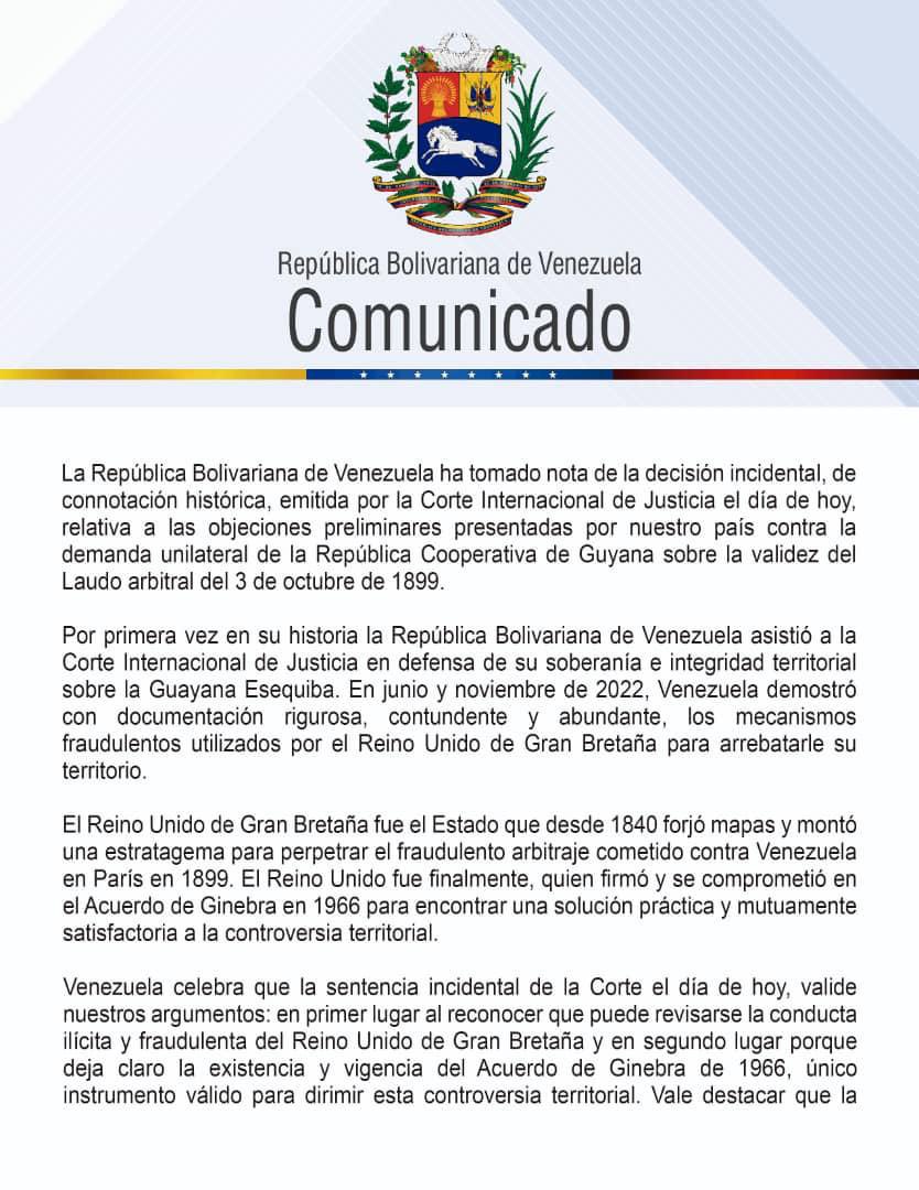 GNB_tachira's tweet photo. #Venezuela no renunciará al espíritu del acuerdo de Ginebra de 1966 que buscar una resolución práctica y pacífica para las partes involucradas.

#ElEsequiboEsVenezuela https://t.co/DFCEGmySxa