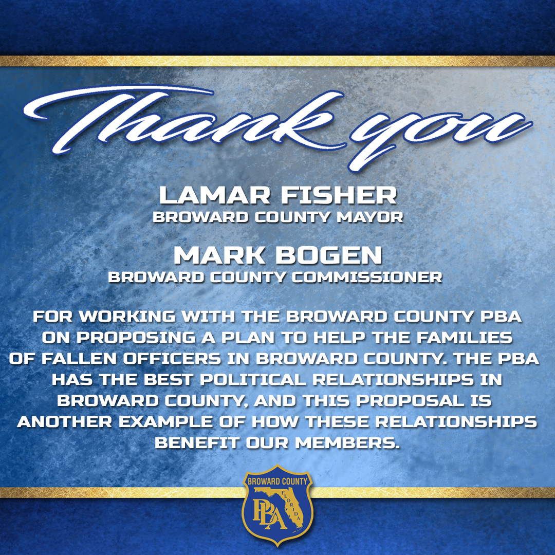goBCPBA's tweet photo. #BrowardCountyCommission #LamarFisher #MarkBogen #PBA #WeAreTheVoiceOfLawEnforcement #WeProtectTheProtectors https://t.co/UZUw0LfWCt