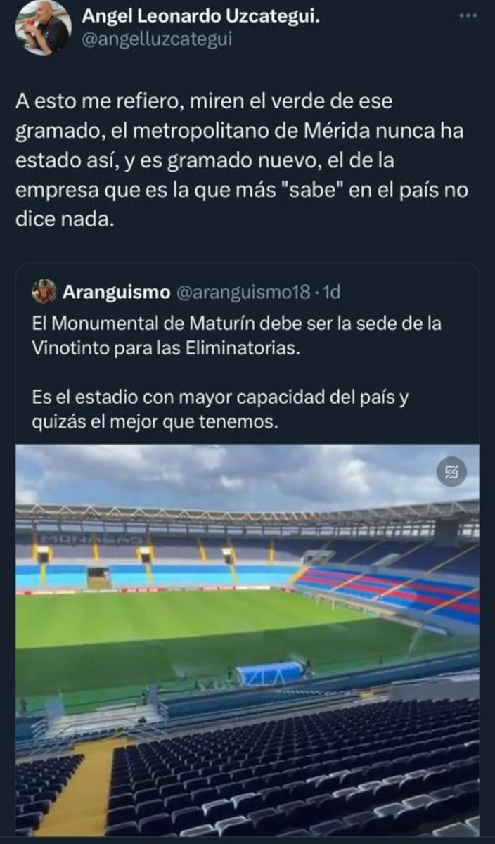 Hoy debo referirme al nivel de mediocridad que ha alcanzado nuestros medios. Ejemplo de quedarse en el Dato y no buscar Información, este ser que busca Manipular, abrió la BOCOTA sin averiguar quién realizó el Monumental de Maturin. Jejeje. Que BOBO, abro hilo ...