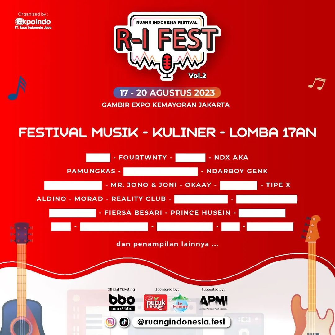 infokonser_indo's tweet photo. RI-FEST Konser Agustus di Gambir Expo Kemayoran Menghadirkan puluhan artis nasional !
#japri #produkviral #agustus #konserjakarta #infokonser https://t.co/3o5MFOCOTE