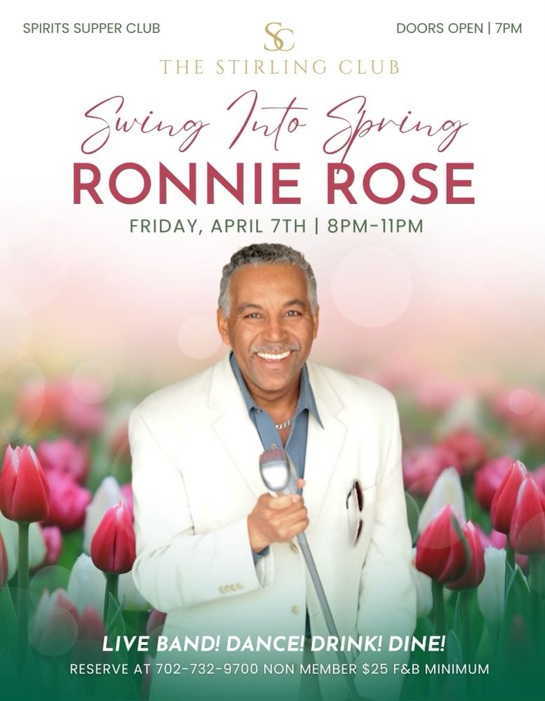 KellyClintonLV's tweet photo. You are invited to THE STIRLING CLUB FRIDAY NIGHT! No charge for Valet! Dig The Ronnie Rose 
Band from 8:00 p.m. to 11:00 p.m. 702-732-9700 https://t.co/ujTnls8foW