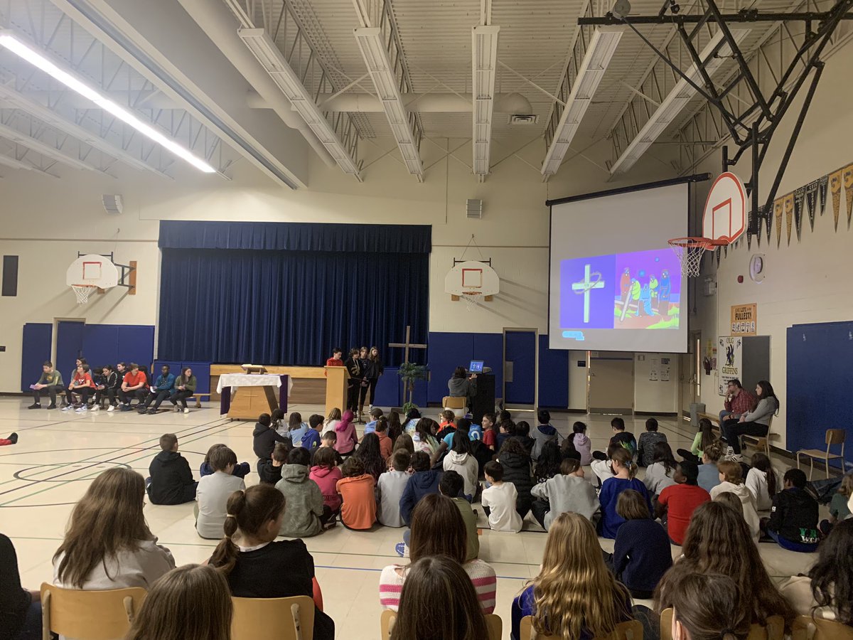 Students attended the Stations of the Cross liturgy today and were moved by the powerful reflections and prayers. It's important to take time to reflect on the sacrifice of Jesus and the love he has for us all. <a href="/YCDSB/">York Catholic District School Board</a> <a href="/ElizabethCrowe_/">Elizabeth Crowe</a> <a href="/laurasawicky/">Laura Sawicky</a> #HolyThursday