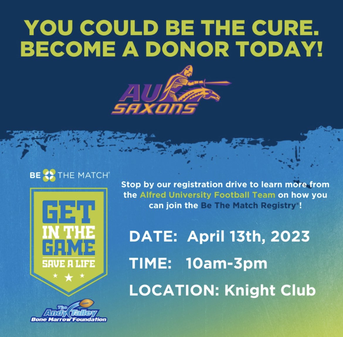 AUSaxonFootball's tweet image. Be the Match!⬇️