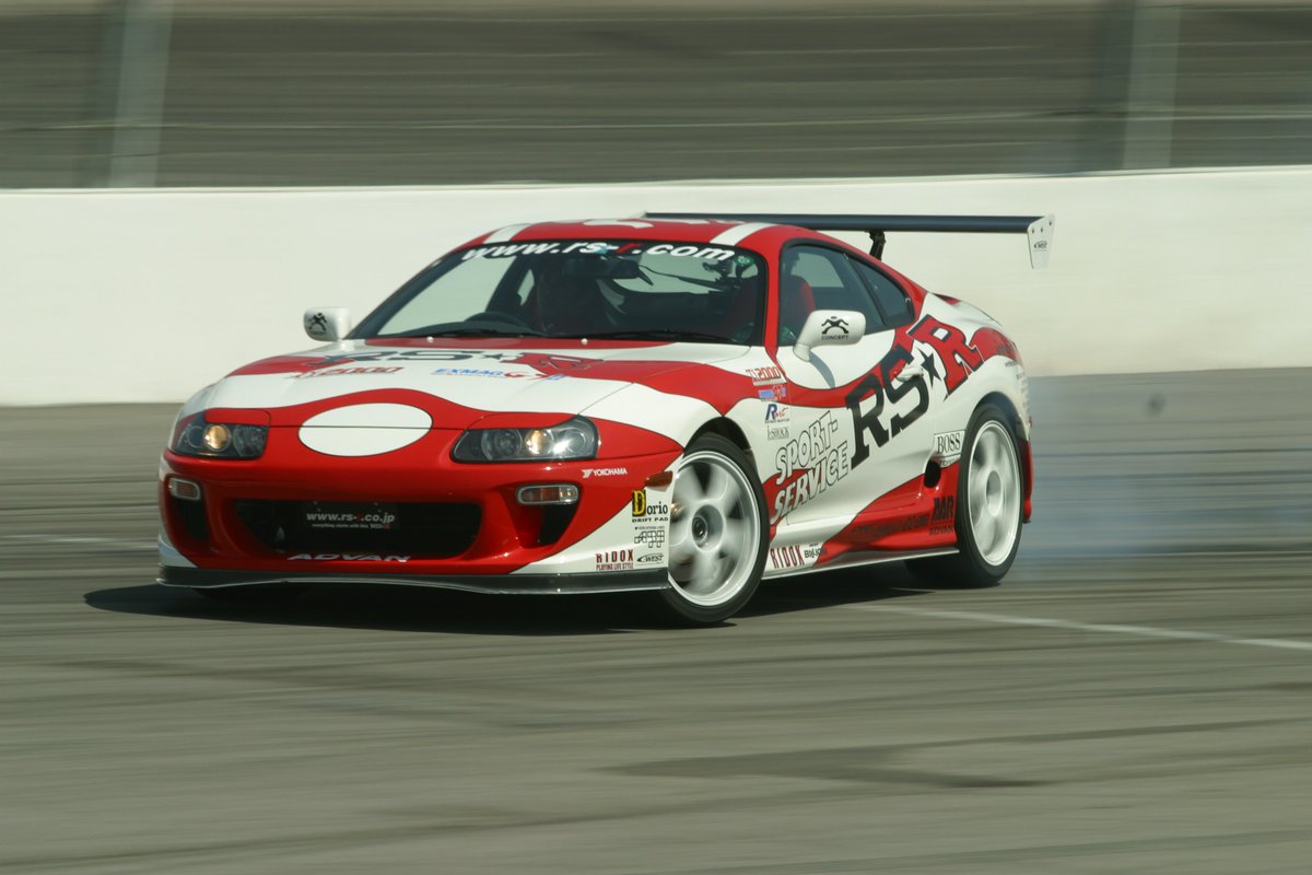 RSRUSA's tweet photo. History was made 20 years ago 😍at Irwindale Speedway when RS-R presented the first RS-R Drift Festival. For the first time, drifting pros @MAXORIDOMANABU and Kazu Hayashida took the wheels behind the RS-R Supra and 350Z to showcase drifting on USA soil! https://t.co/olDuMuODNw