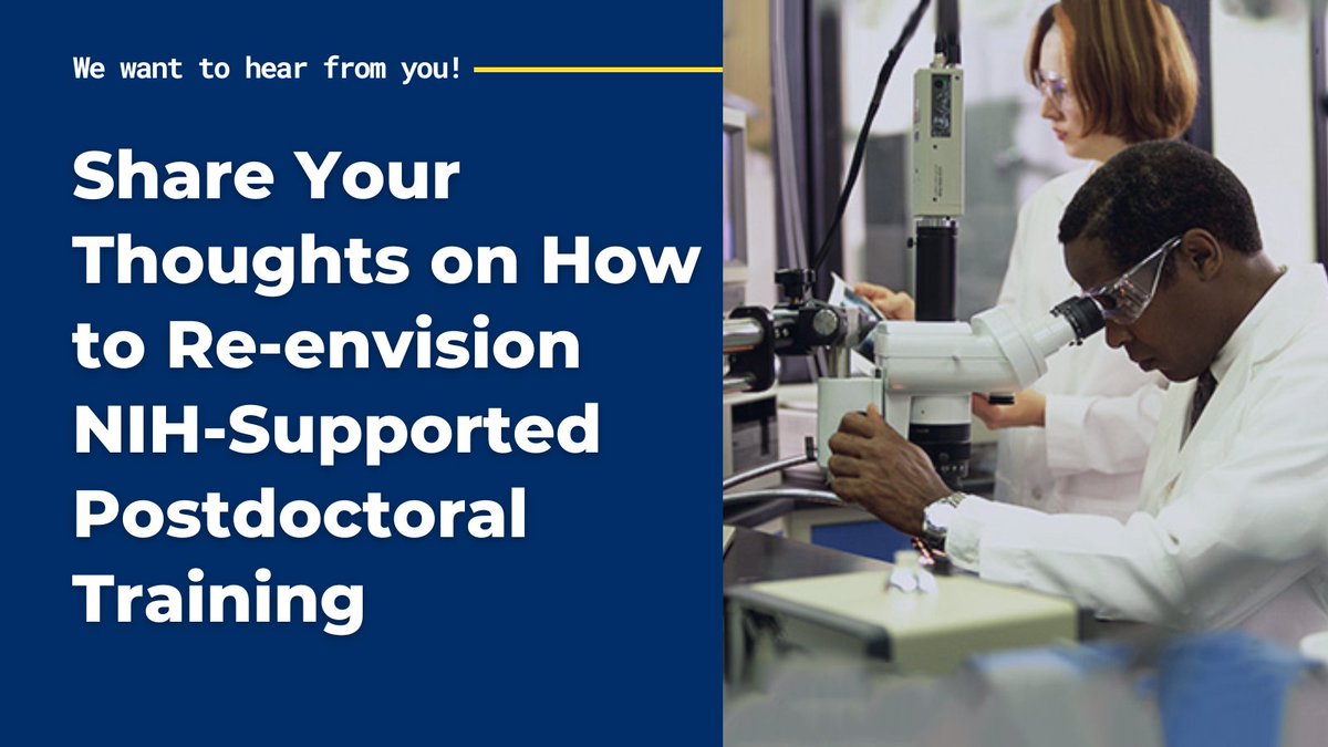 There's still time to submit your comments! 💬 @NIH wants to hear from you on how to re-envision postdoctoral training. Responses due by April 14: rfi.grants.nih.gov/?s=639675dcf6d…