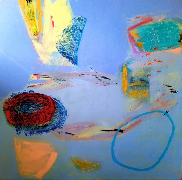 Belatedly updating my website niamh-collins.com.  This is 'Interrupted', oil on canvas, 122 X 122 cms, the last painting before I was so rudely evicted from my studio in May 2022.
