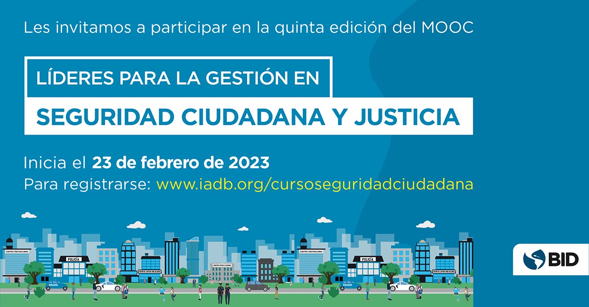 No te pierdas esta nueva oportunidad y participa en la 5ª Edición del #MOOC Líderes para la gestión en #SeguridadCiudadana y #Justicia de la #AcademiaBID de @el_BID
📝Registro: cursos.iadb.org/es/indes/l-der…
📒 Materiales del curso: publications.iadb.org/es/lideres-par…