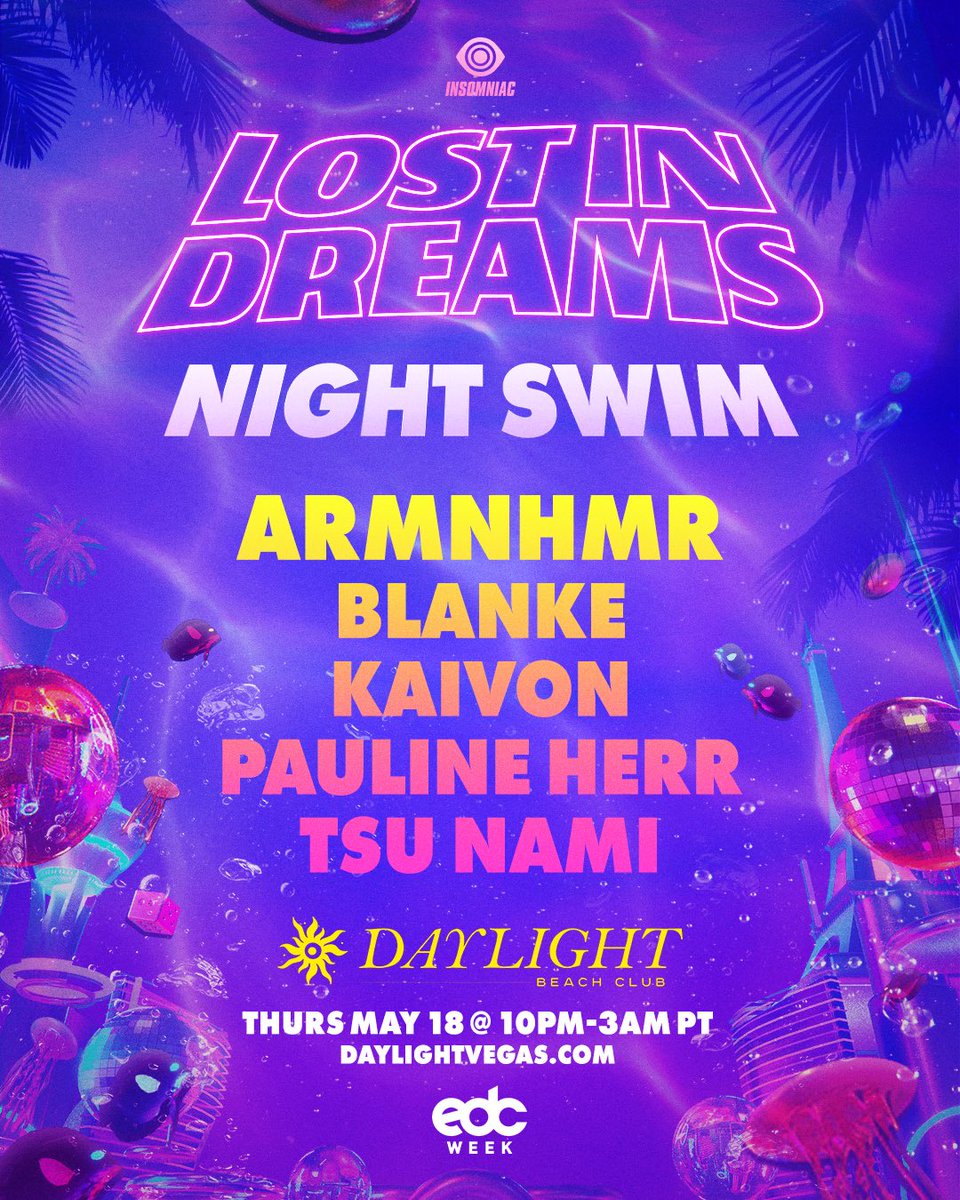 Your boys are coming back to EDC LAS VEGAS. EDC has changed our lives as festival goers and we are honored to come back for our 4th year. Never let go of your dreams ❤️

Picking one winner and 4 friends to hangout with us at the Lost In Dreams Nightswim party. RT and TAG!