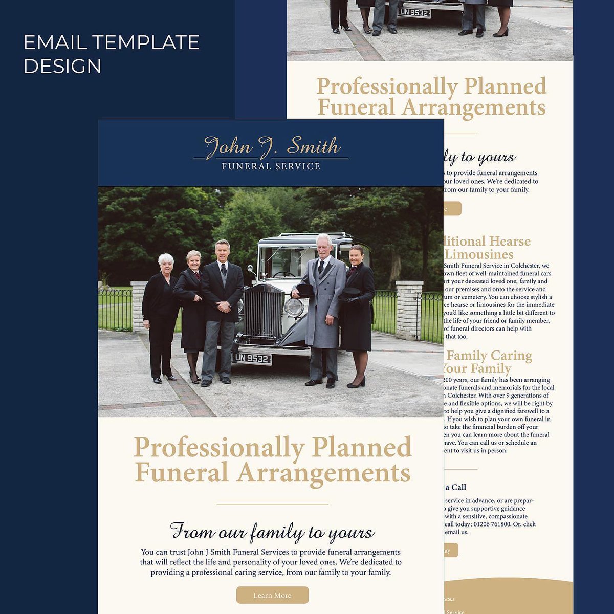 We won't listen to any #emailmarketing slander...

Because we love designing templates for our clients. 

If you told us "hey, you can't create a beautiful email template for a funeral director"

First we'd ask how you got in our office? 

But second we'd show you this 👇