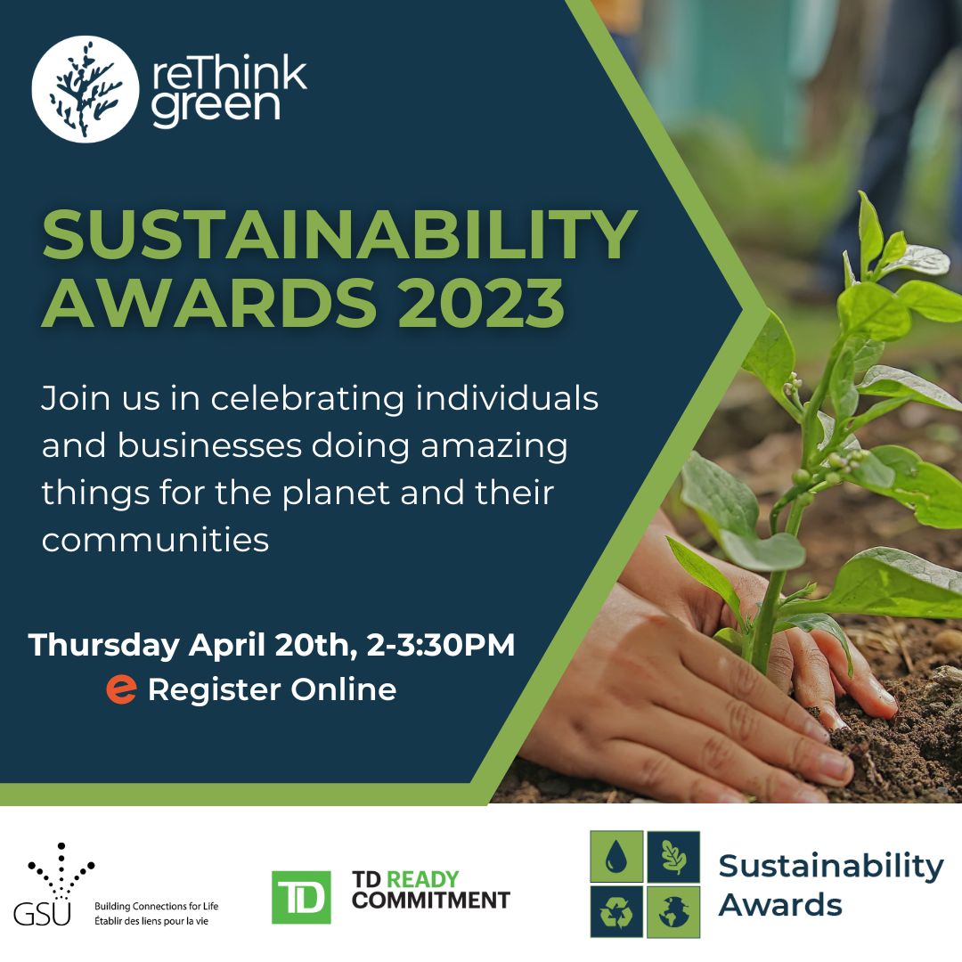 Join us online from 2-3:30pm on Thursday, April 20th for the 2023 Sustainability Awards!!

Register at loom.ly/9SeIgIw to receive the link to the event page!

#GreaterSudbury #NortheasternOntario #Sustainability #SustainableBusiness #GreenBusiness #SustianabilityAwards