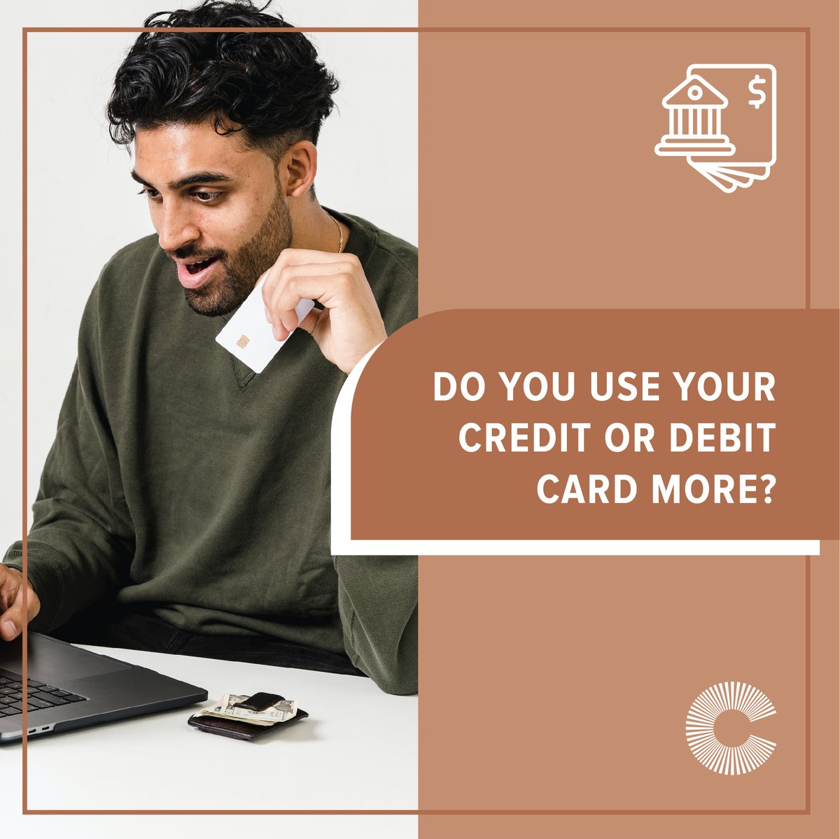 CollabResearch_'s tweet photo. Do you use your credit or debit card more? Does it depend on what you are buying? You could earn $175 by participating in the survey! ๐ฐ๐ณ https://t.co/ndp56Cw1OD #bankingapps #CollabResearch https://t.co/CSKOlpshzu