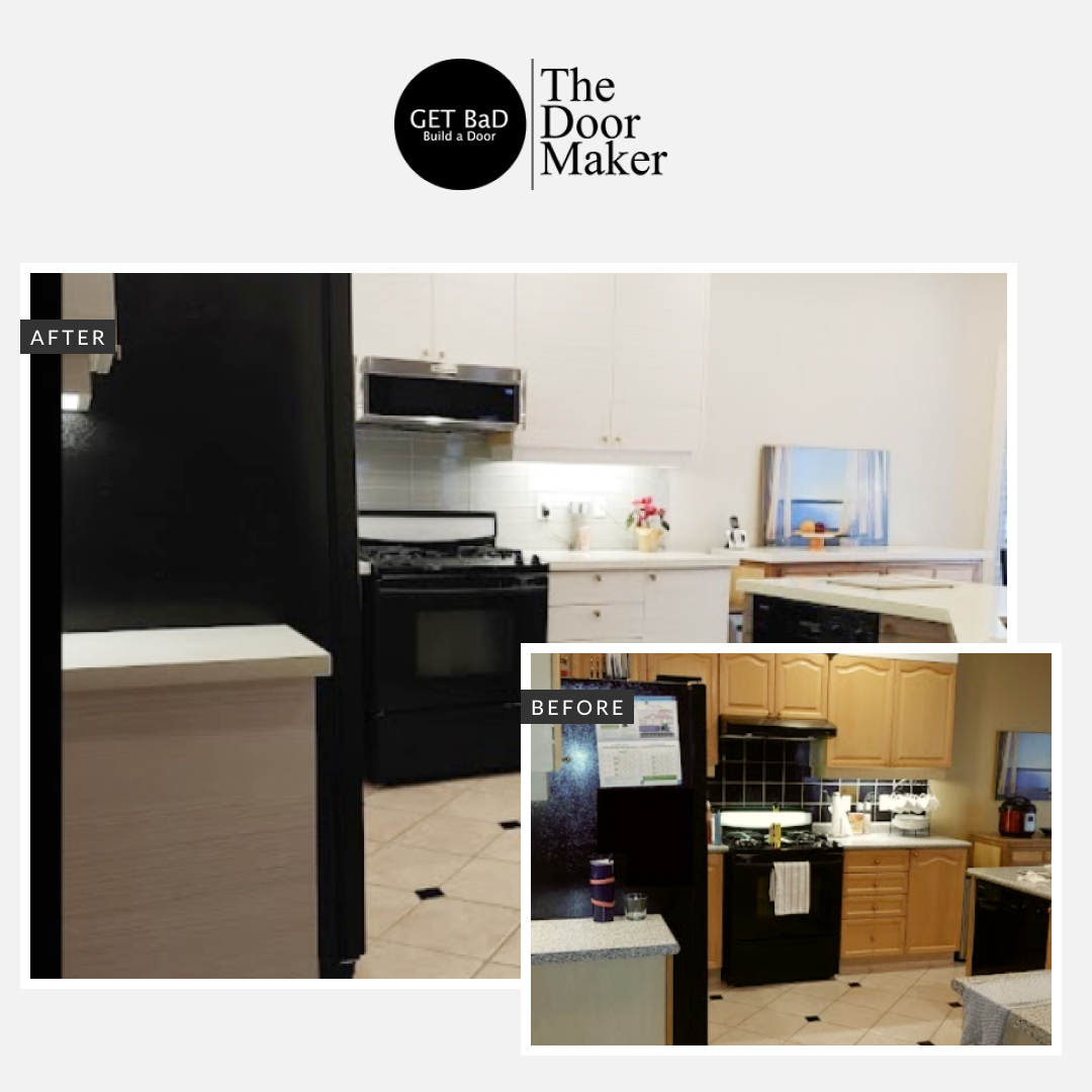 The transformation of this client’s kitchen is impressive! Paired with brand new countertops and backsplash tiles, this kitchen cabinet refacing project deserves a big round of applause.

doormaker.ca/door-profiles.…

#kitchencabinetrefacing #kitchencabinets #kitchendesign #kitchen