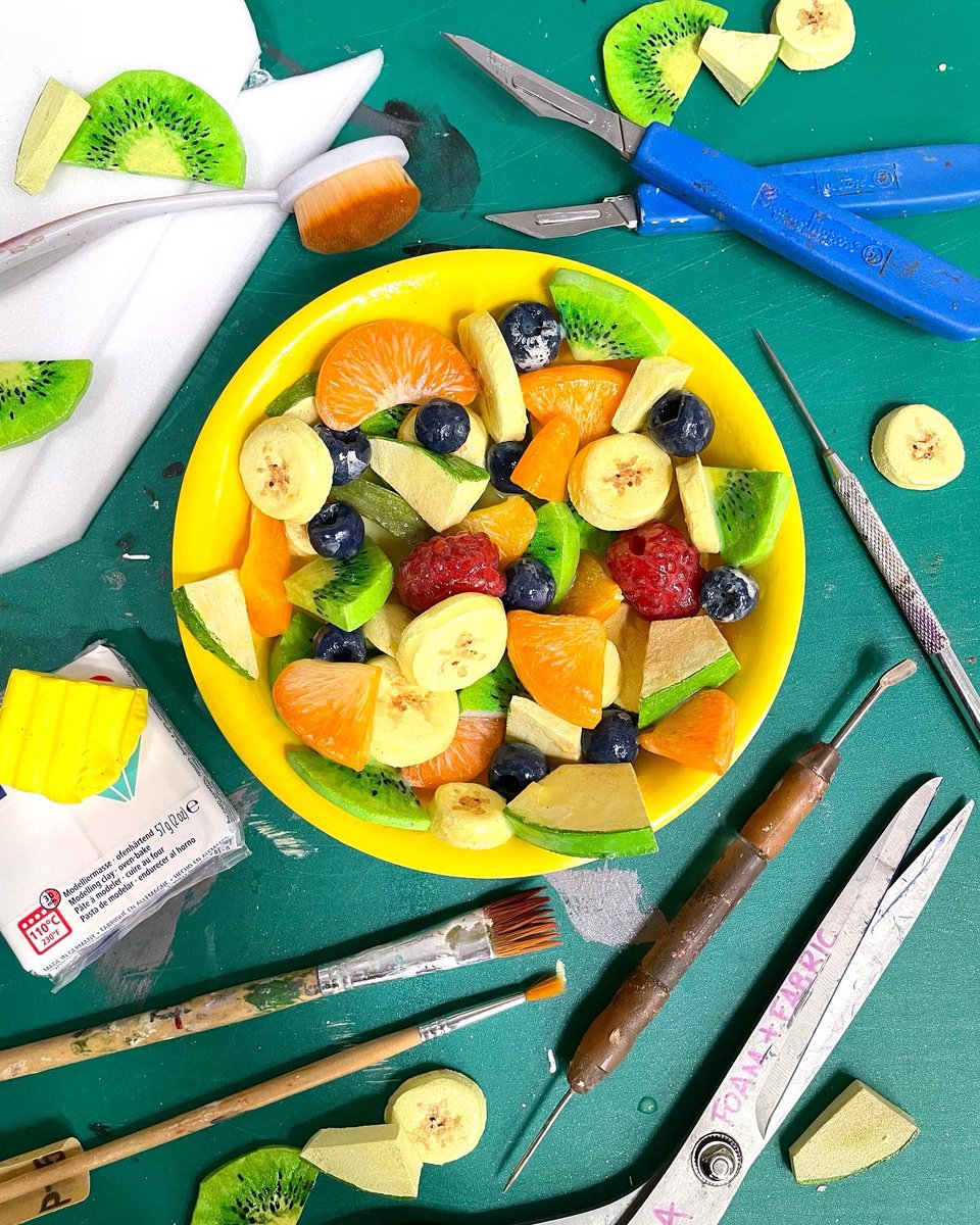 I made a fake tutti fruity salad for work🍏🍌🍎🍊🫐🥝