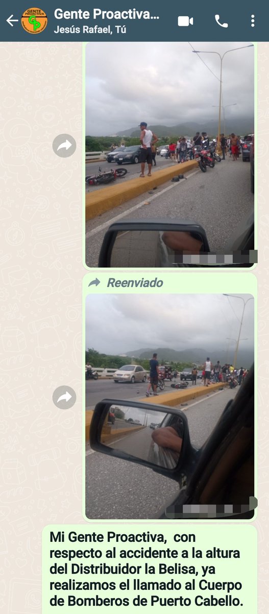 conjrlopez's tweet photo. Mi Gente Proactiva,  con respecto al accidente a la altura del Distribuidor la Belisa, ya realizamos el llamado al Cuerpo de Bomberos de Puerto Cabello. https://t.co/0NLB4IF7P5