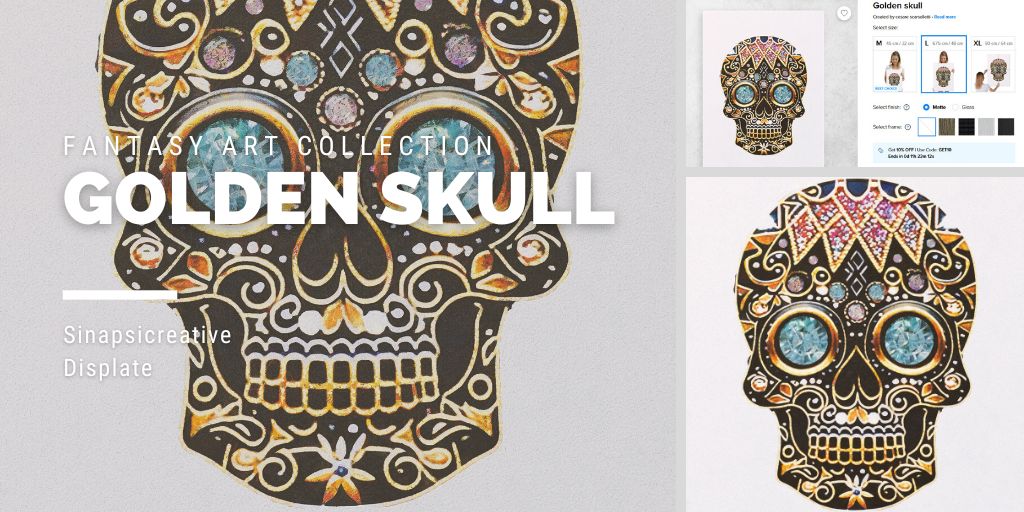 sinapsicreative's tweet photo. Golden skull #fantasy #skull #displate #calavera #art #Amazing #wallart #digitalart #art #design #artprint #metalprint #print
https://t.co/K9LEcudQNe https://t.co/rvBks4ncN3
