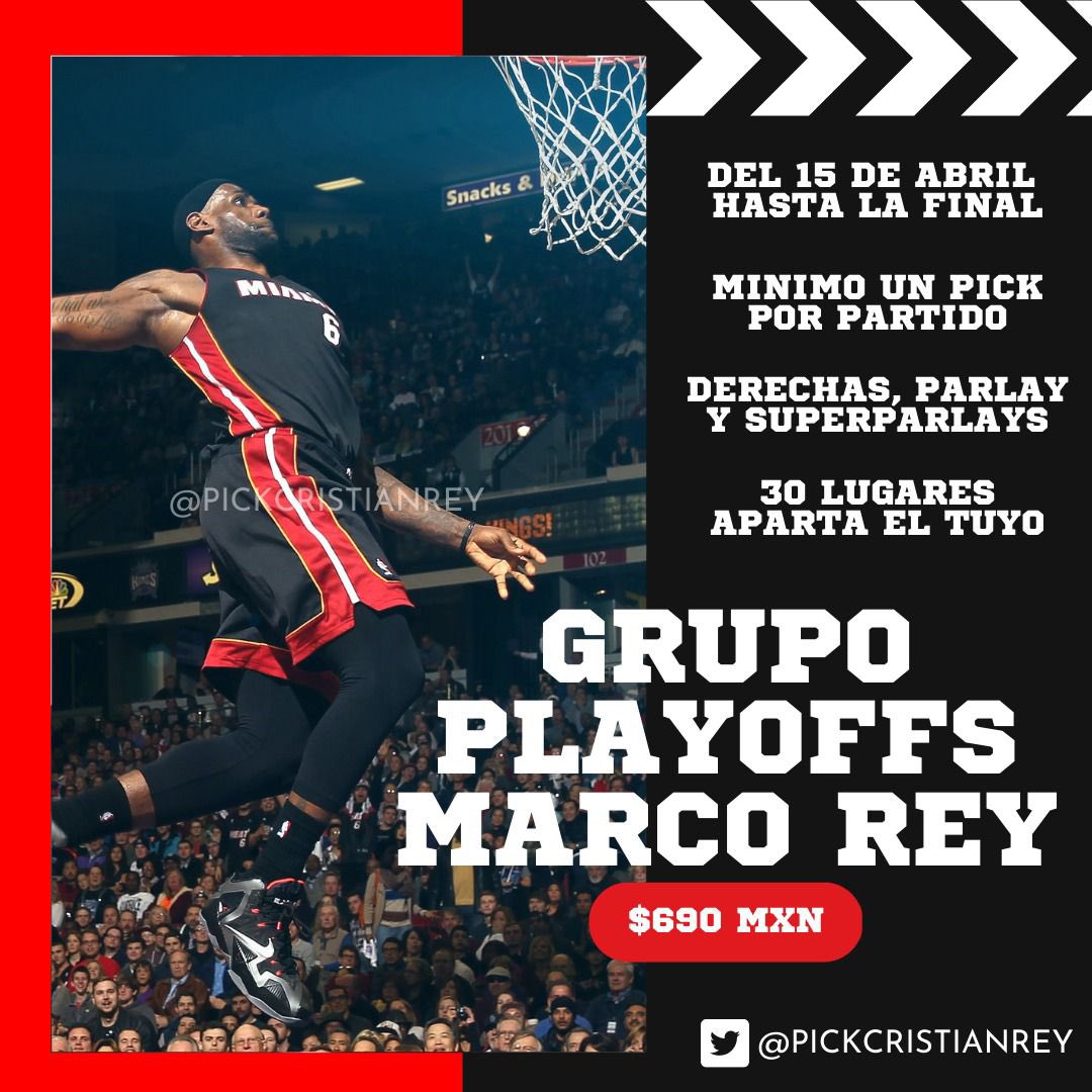 PickCristianRey's tweet photo. GRUPO DE MARCO REY A LA VENTA 🏀

En este tweet sortearé un lugar para mi GRUPO DE PLAYOFFS +1000 pesos en efectivo, lo único que tienen que hacer es dar ❤️, RT y seguirme en Twitter

Interesados en entrar al grupo, mandenme dm ➡️✉️

PRECIO DIRECTO: $8,000
PRECIO CONMIGO: $690 ✅

https://t.co/8AqI3R19eQ