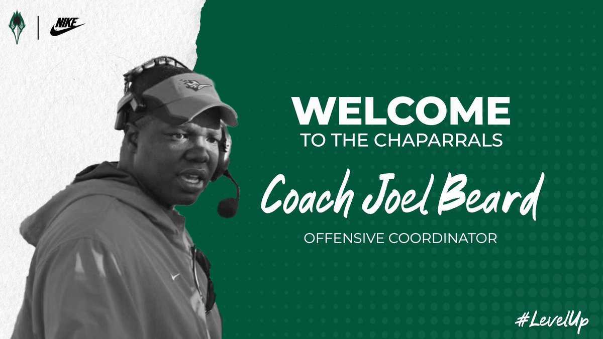 Dupage_Football's tweet photo. Excited to announce the hire of Coach Joel Beard as our Offensive Coordinator.  
From the high school level to Division 1, he brings a wealth of coaching and leadership experience to the #Chaps https://t.co/ogXFrcVWsJ