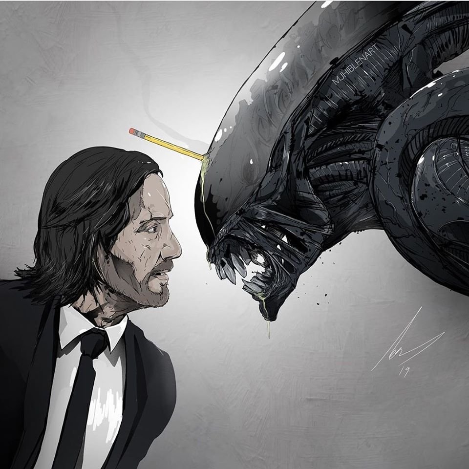 SitoCinema's tweet photo. #JohnWick mataría a un Alien con un lápiz y lo sabes. https://t.co/Q2L39zPBBP