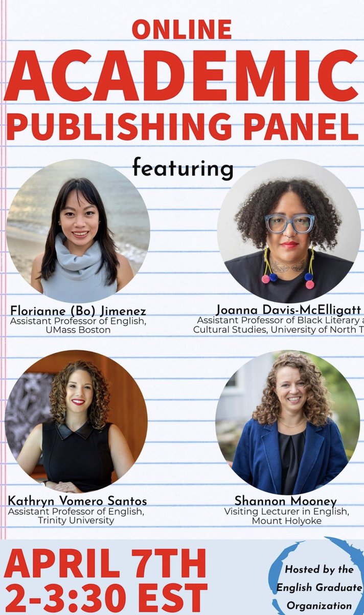 Looking forward to presenting as part of this panel for UMass English grads! Come through if you’re able