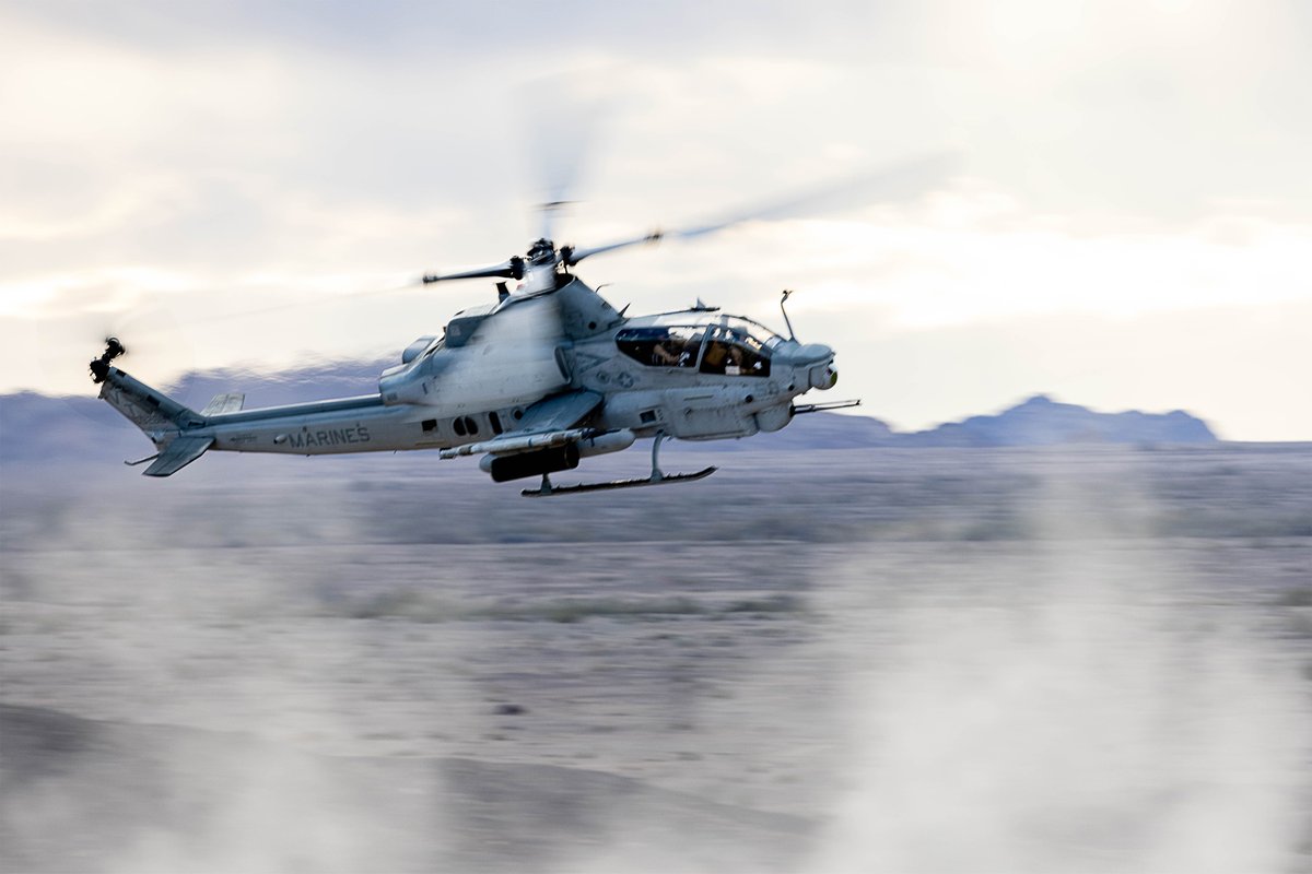 #MarineCorps UH-1Y Venom and AH-1Z Viper helicopters conduct a close air support exercise during Weapons and Tactics Instructor (WTI) course 2-23 near the Chocolate Mountains, California, March 30.

WTI focuses on developing and employing #MarineAviation weapons and tactics.