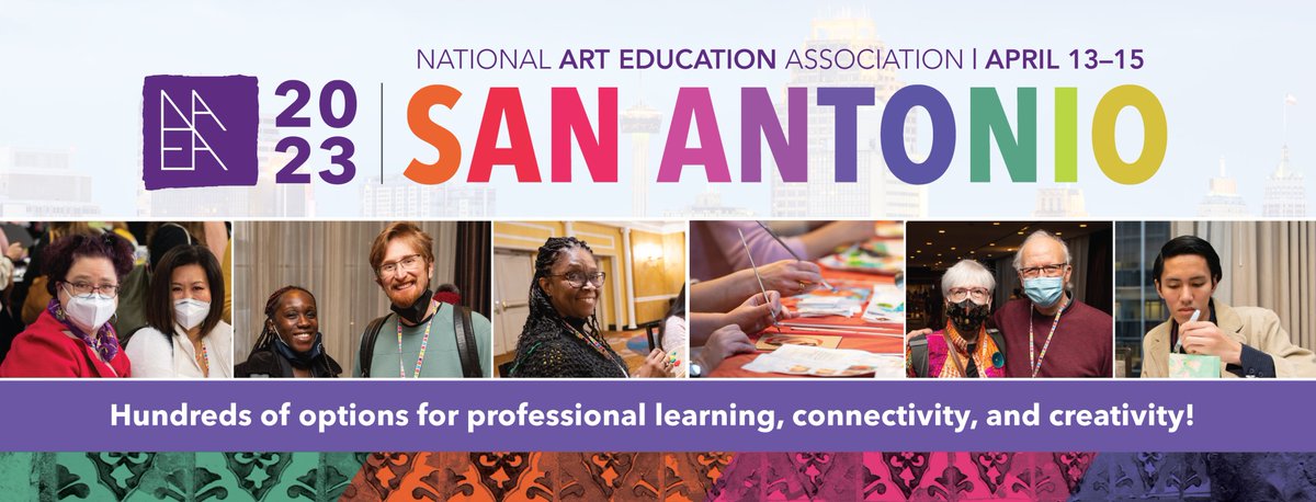"Please join the <a href="/NAEA/">NAEA</a> community as visual arts, design, and media arts educators come together April 13–15, 2023 in San Antonio, Texas and virtually for the 2023 NAEA National Convention." MORE INFO: my.arteducators.org/NAEA23?reload=…